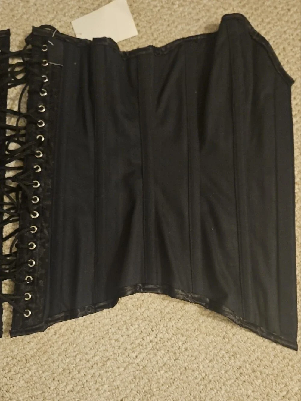 Black Lace-Up Overbust Corset - Unbranded Elegance